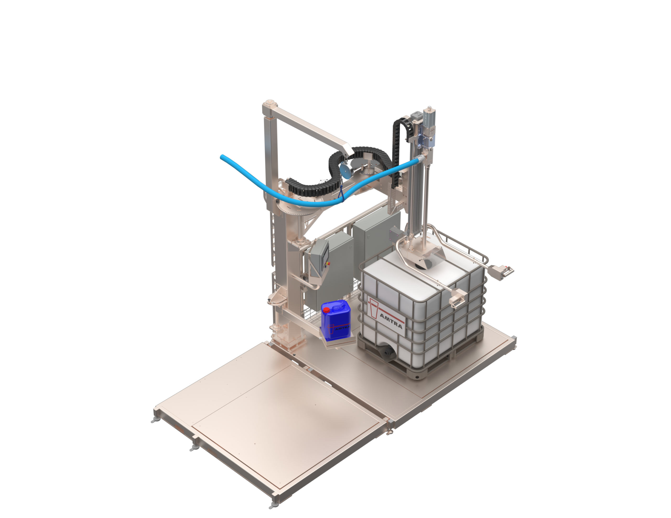 Filling machine drums, IBC, jerrycans