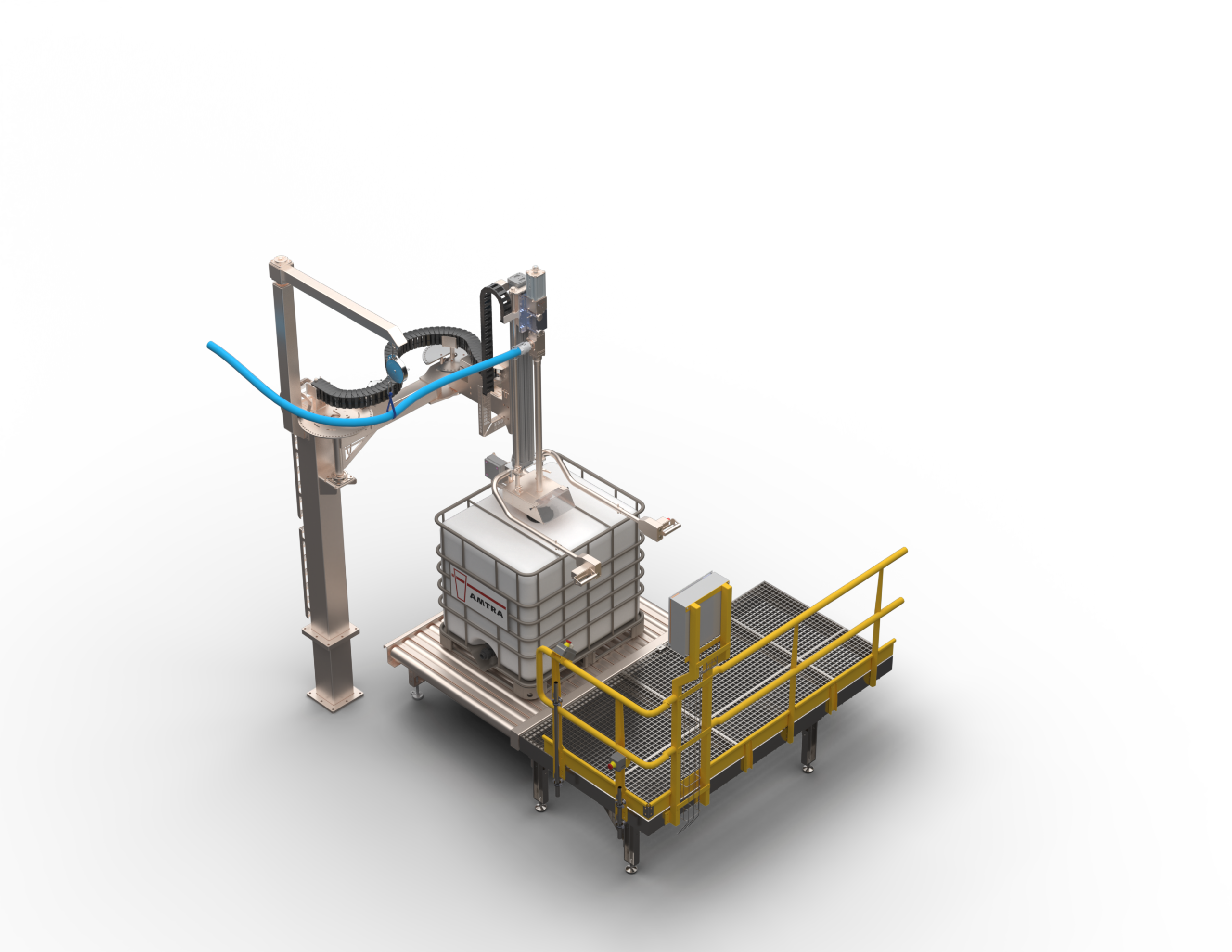 Filling machine drums and IBC with conveyor 2